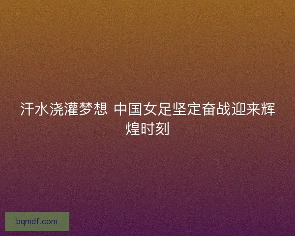 汗水浇灌梦想 中国女足坚定奋战迎来辉煌时刻