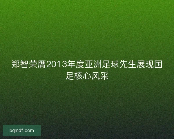 郑智荣膺2013年度亚洲足球先生展现国足核心风采 郑智荣膺2013年度亚洲足球先生展现国足核心风采